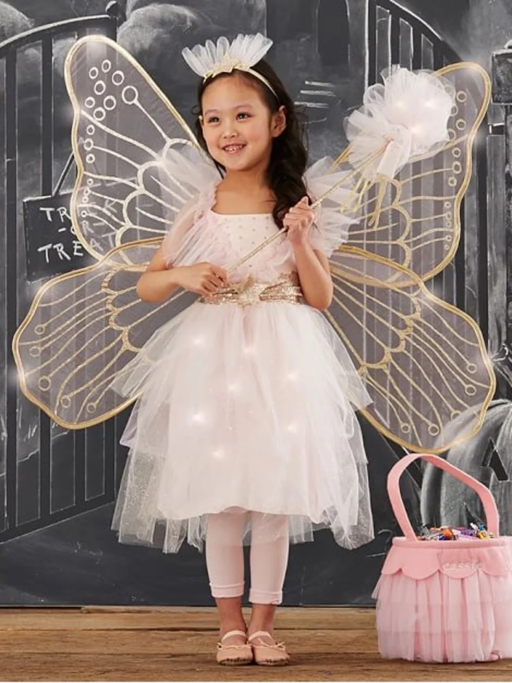 Pottery Barn Fairy Costume Dress with Wings and Wand - Picture 7 of 16